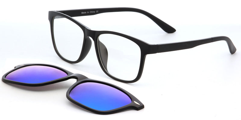 Toki | Polarized Clip-On Lens Rectangular Nailed Deco Sunglasses-12