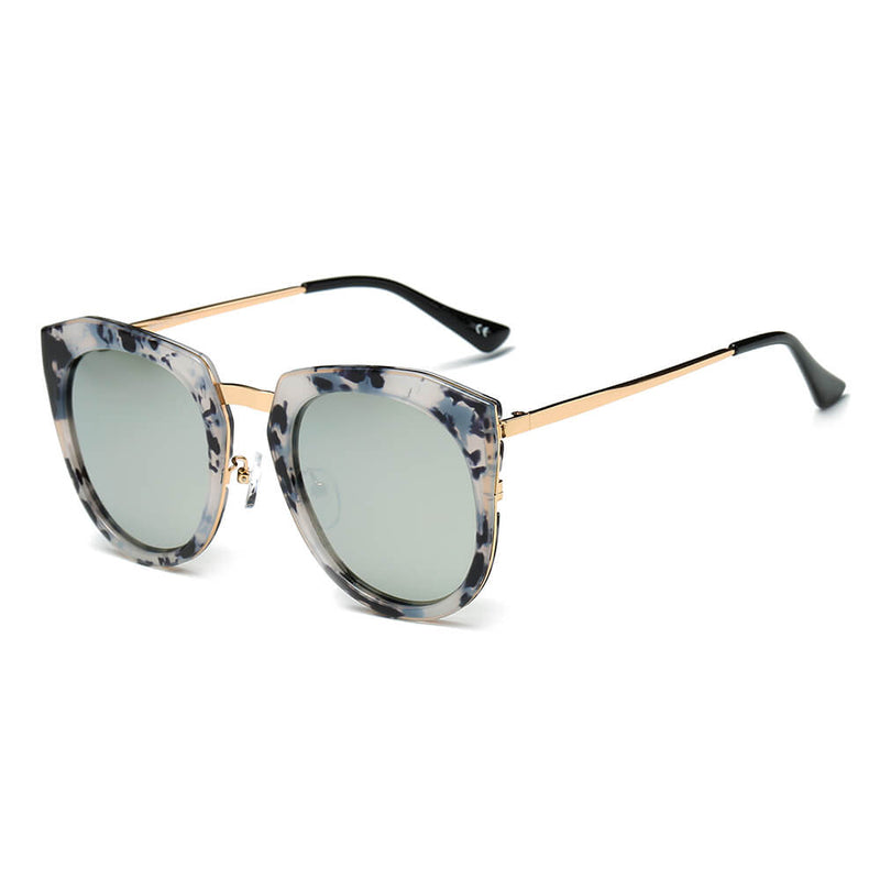 FERNDALE | Mirrored Polarized Lens Oversize Cat Eye Sunglasses-4