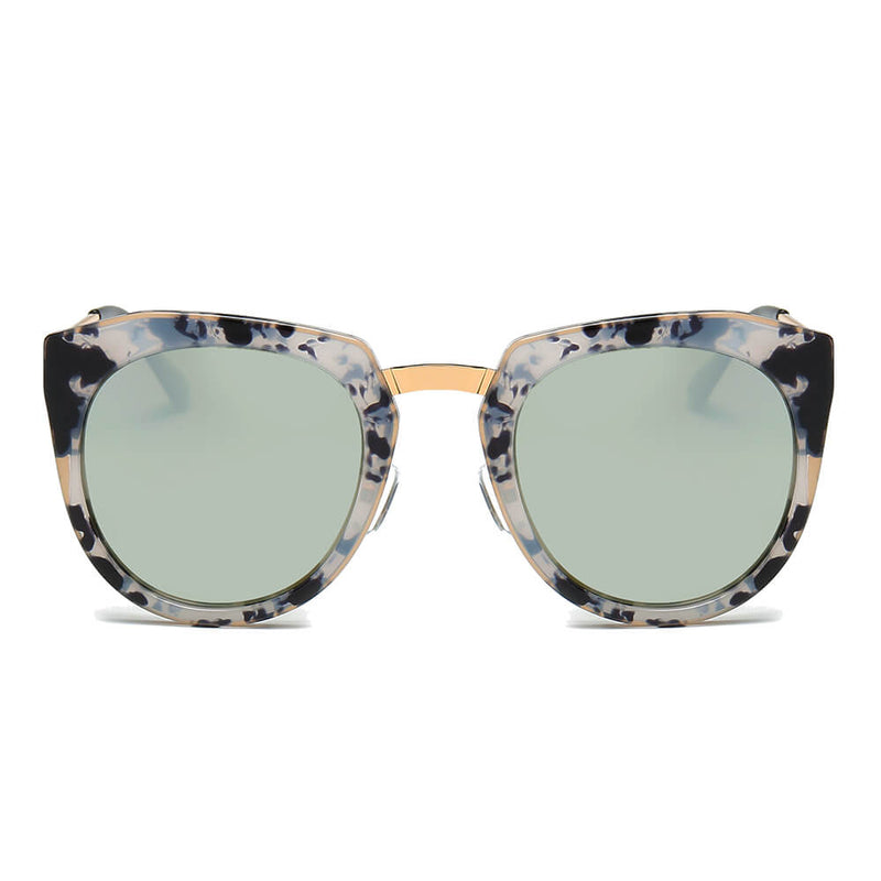 FERNDALE | Mirrored Polarized Lens Oversize Cat Eye Sunglasses-5