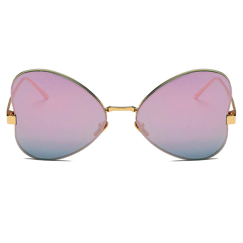 LINDSAY | Women Oversized Rounded Butterfly Fashion Sunglasses-1