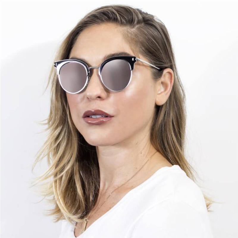 BILOXI | Women Half Frame Round Cat Eye Polarized Sunglasses-15