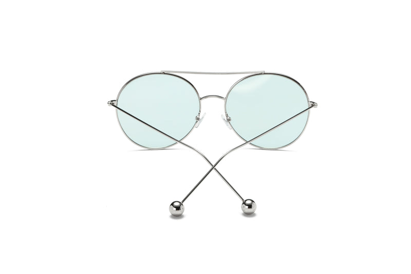 EUREKA | Unisex Round Tinted Lens Aviator Clear Glasses Balled Sunglasses-4