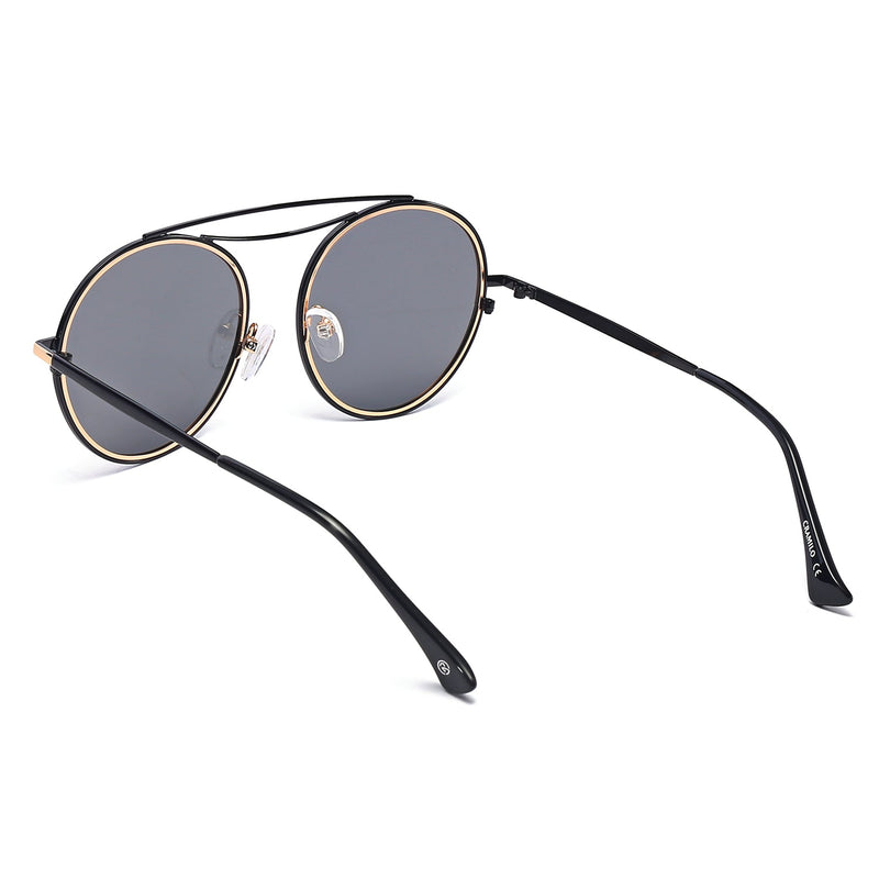 FAIRFAX | Polarized Circle Round Brow-Bar Fashion Sunglasses-13