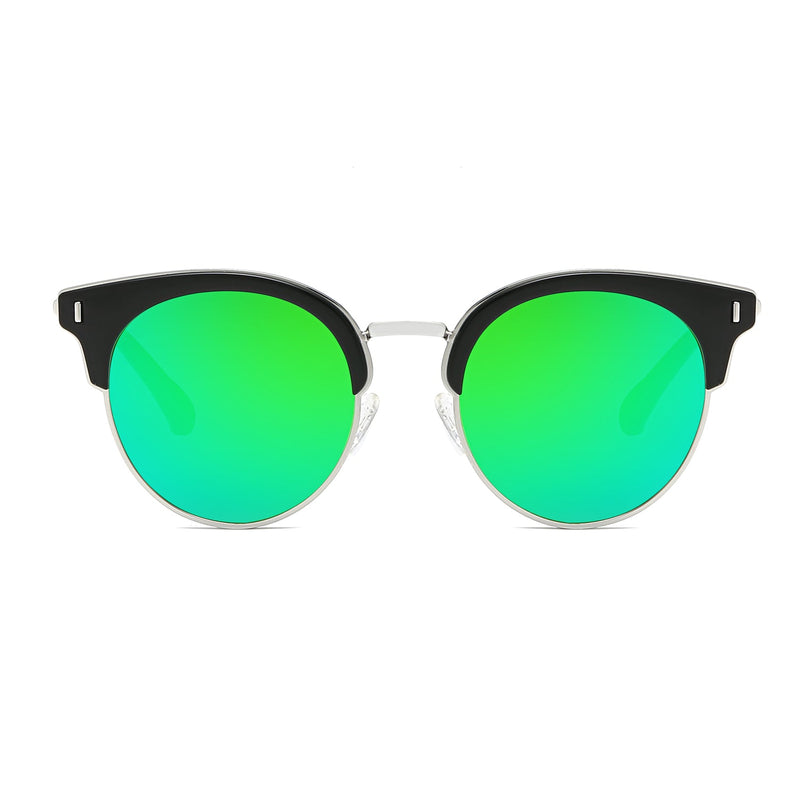 BILOXI | Women Half Frame Round Cat Eye Polarized Sunglasses-10