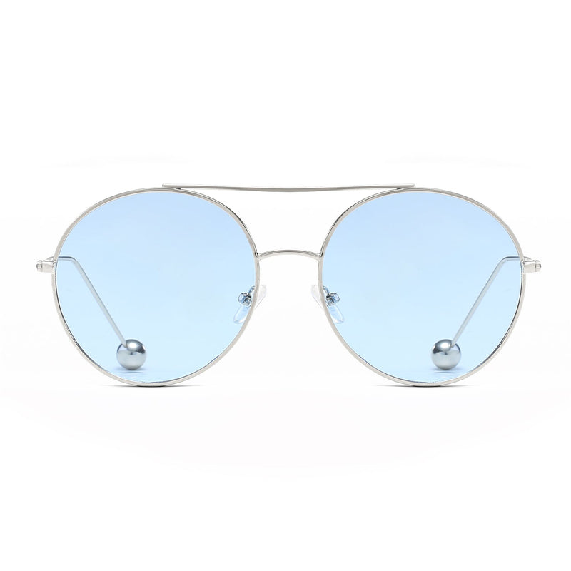 EUREKA | Unisex Round Tinted Lens Aviator Clear Glasses Balled Sunglasses-17