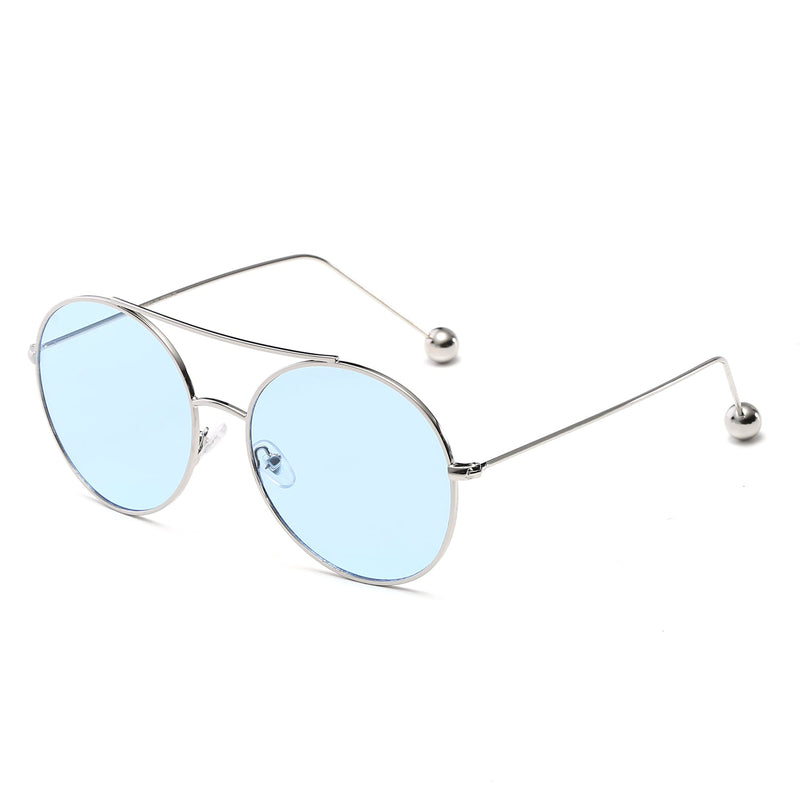 EUREKA | Unisex Round Tinted Lens Aviator Clear Glasses Balled Sunglasses-16