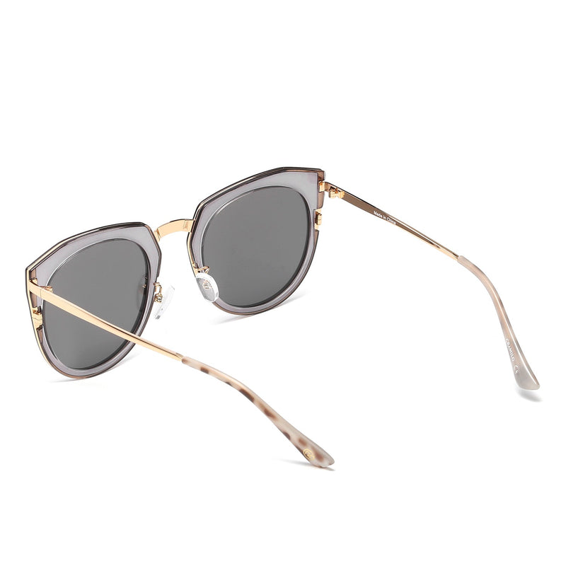 FERNDALE | Mirrored Polarized Lens Oversize Cat Eye Sunglasses-14