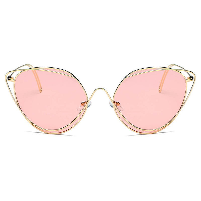 LISLE | Women Fashion Round Wire Art Cat Eye Sunglasses-1