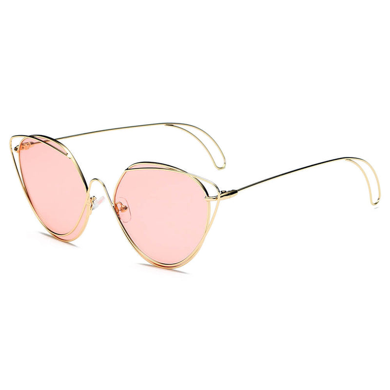 LISLE | Women Fashion Round Wire Art Cat Eye Sunglasses-0