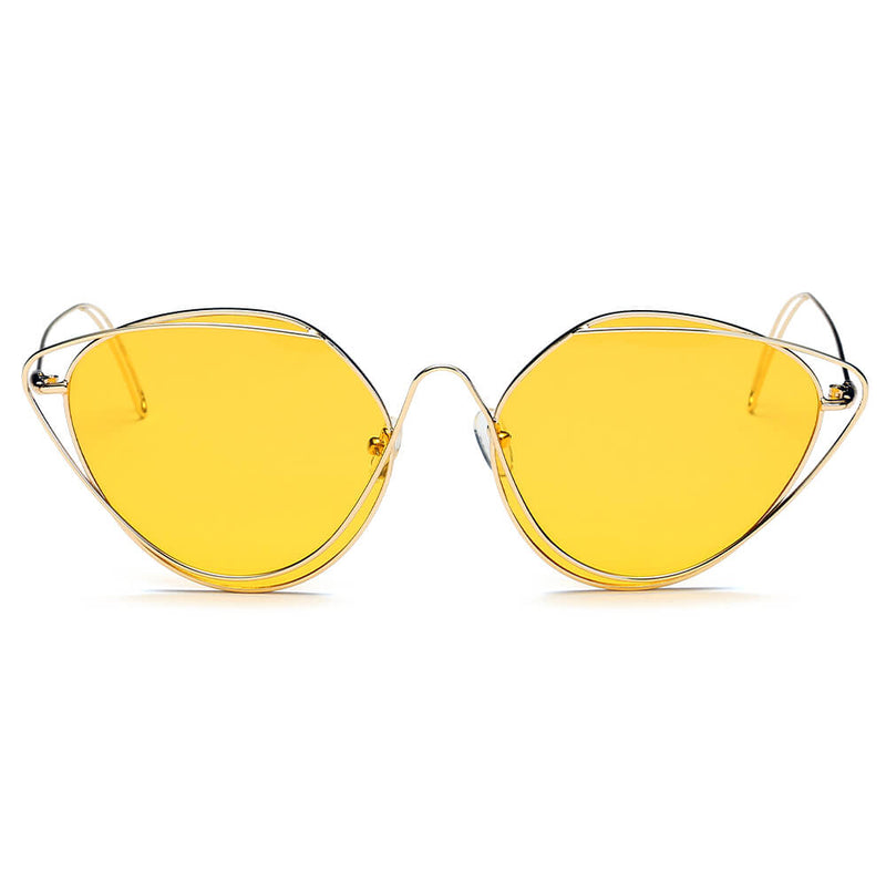 LISLE | Women Fashion Round Wire Art Cat Eye Sunglasses-3
