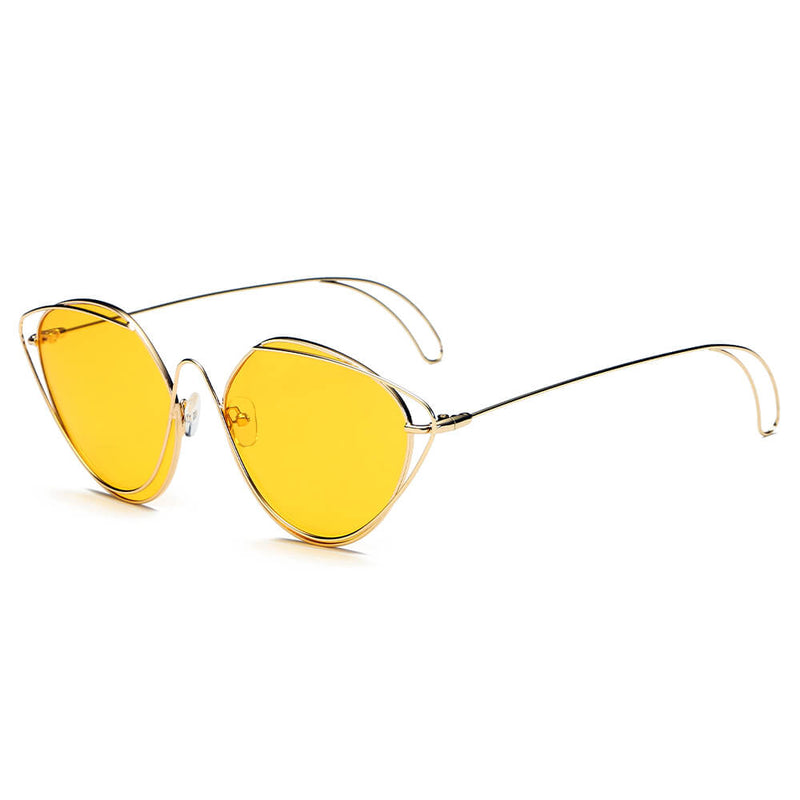 LISLE | Women Fashion Round Wire Art Cat Eye Sunglasses-2