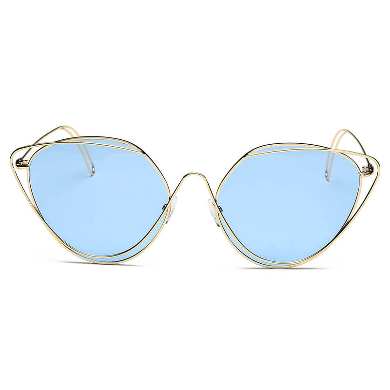 LISLE | Women Fashion Round Wire Art Cat Eye Sunglasses-7