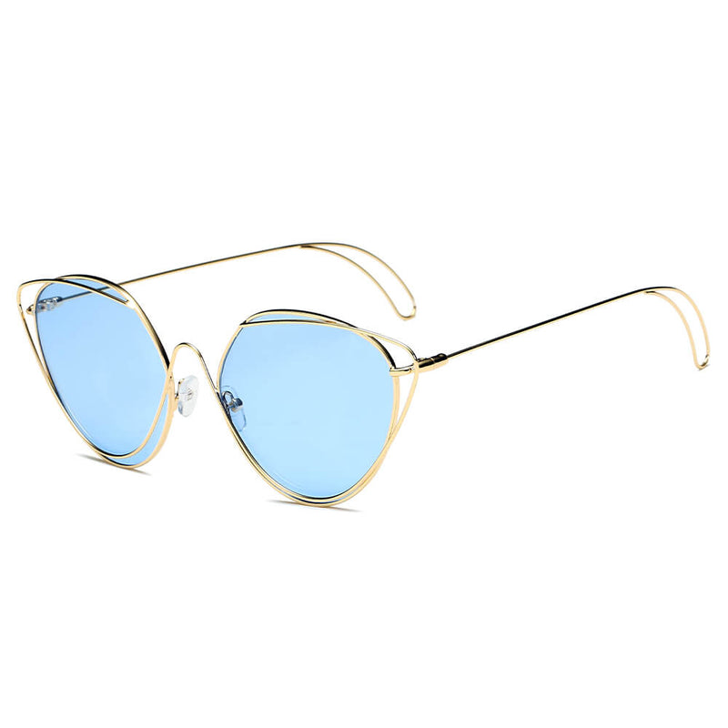 LISLE | Women Fashion Round Wire Art Cat Eye Sunglasses-6