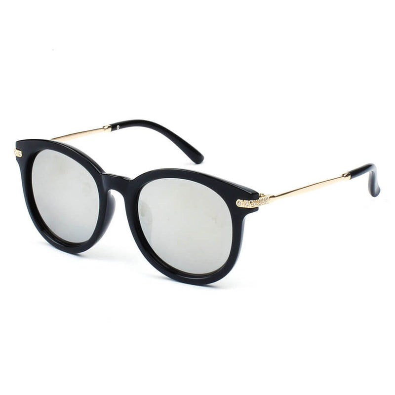 BRUSSELS | Round P3 Horn Rimmed Sunglasses with Embossed Hinges-9