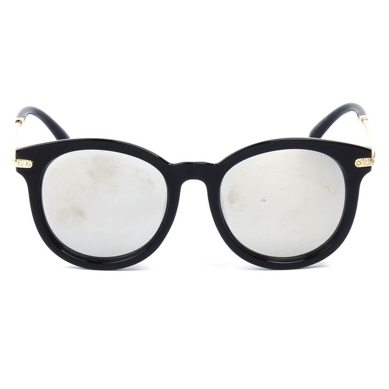 BRUSSELS | Round P3 Horn Rimmed Sunglasses with Embossed Hinges-8