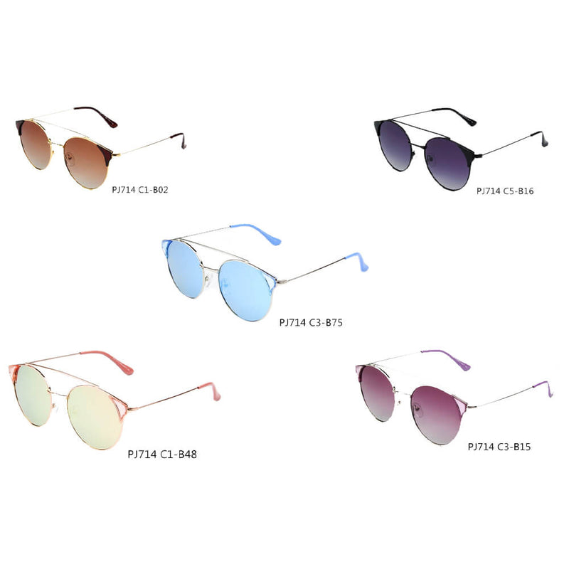 ANTEQUERA | Women Round Polarized Point Tip Cat Eye Fashion Sunglasses Circle-5