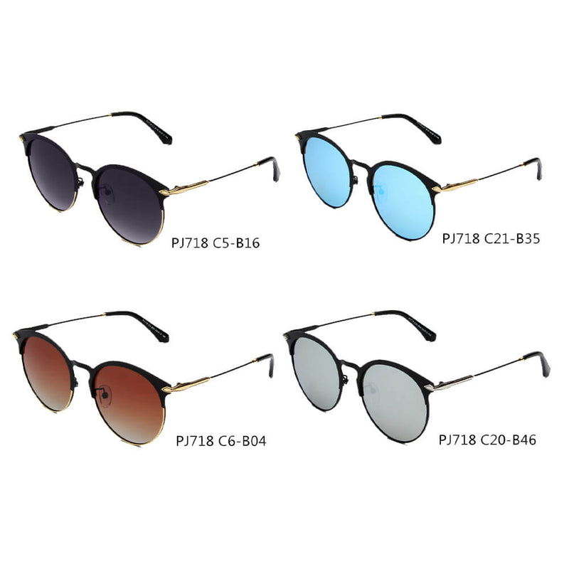 VILLARROBLEDO | Women Round Horn Rim Style Polarized Sunglasses-4