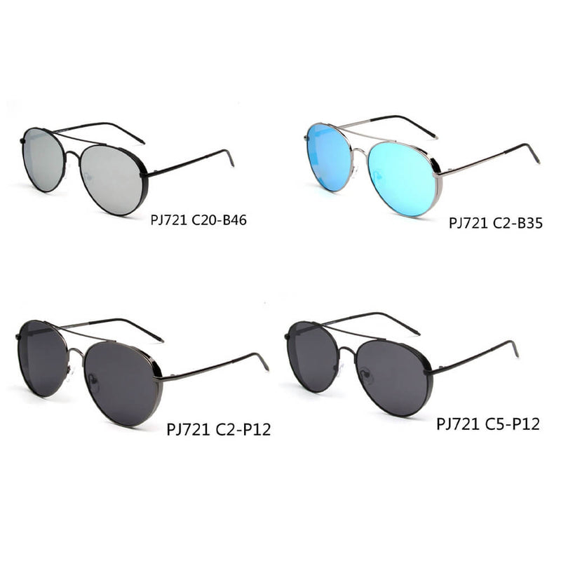 BAZA | Classic Cover Polarized Mirrored Shield Aviator Sunglasses-4