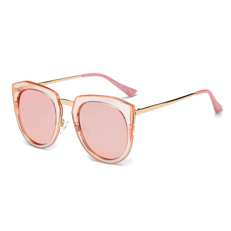 FERNDALE | Mirrored Polarized Lens Oversize Cat Eye Sunglasses-6