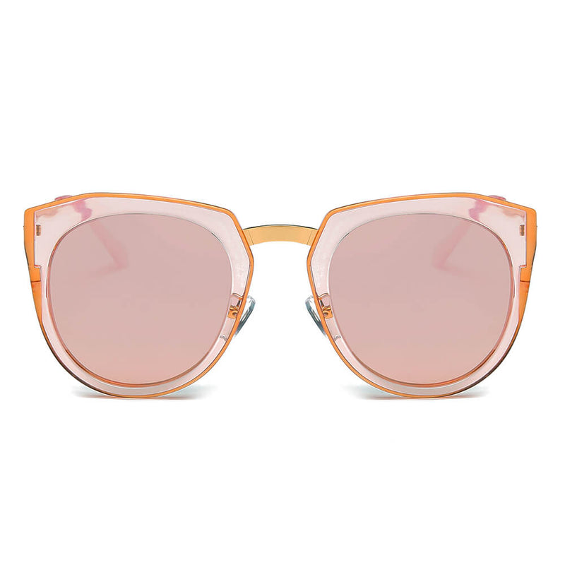 FERNDALE | Mirrored Polarized Lens Oversize Cat Eye Sunglasses-7