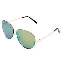 Gruiles - Half Frame Oversize Rimless Fashion Tinted Aviator Sunglasses-1