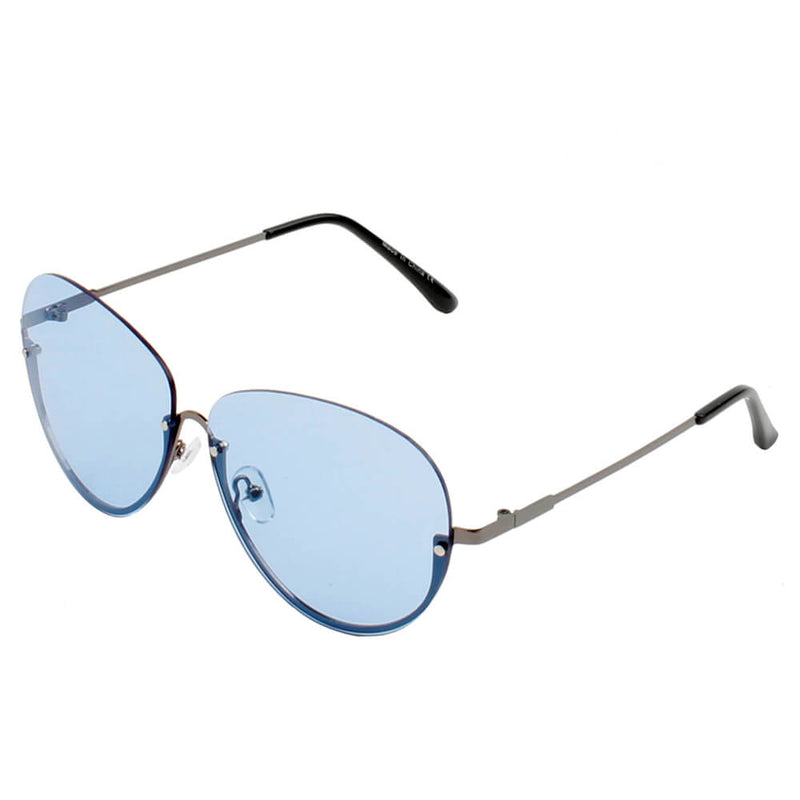 Gruiles - Half Frame Oversize Rimless Fashion Tinted Aviator Sunglasses-4