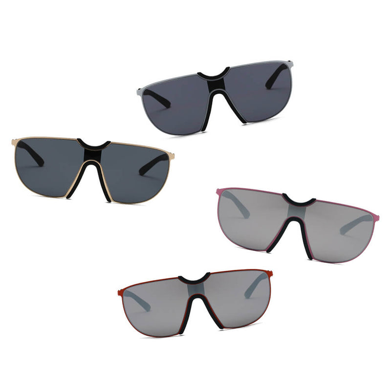 MACON | Large Oversized Unisex Single Lens Aviator Fashion Sunglasses-8