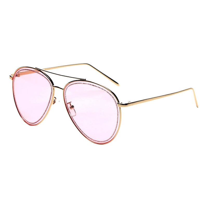 NAMPA | Women Glitter Rimmed Fashion Aviator Sunglasses-2