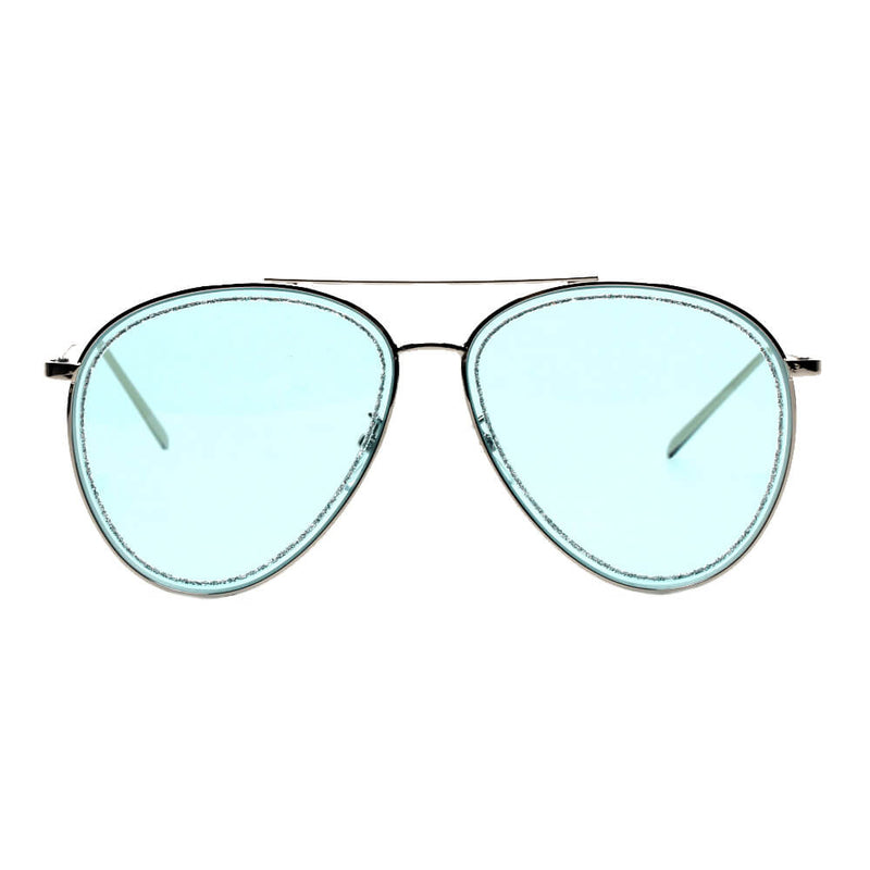 NAMPA | Women Glitter Rimmed Fashion Aviator Sunglasses-5