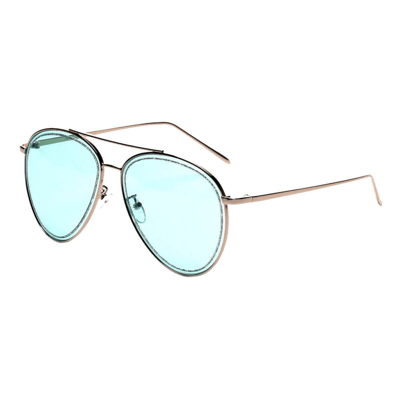 NAMPA | Women Glitter Rimmed Fashion Aviator Sunglasses-4