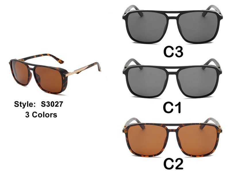 NAPA | Retro Vintage Flat Brow Bar Polarized Square Fashion Sunglasses-6