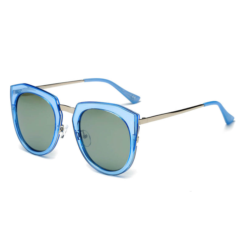 FERNDALE | Mirrored Polarized Lens Oversize Cat Eye Sunglasses-8
