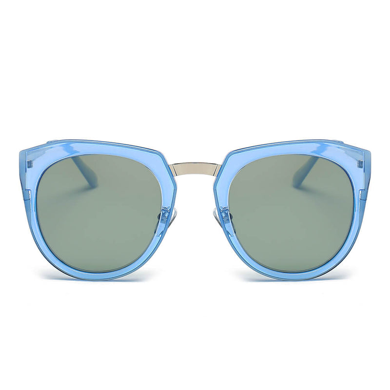 FERNDALE | Mirrored Polarized Lens Oversize Cat Eye Sunglasses-9