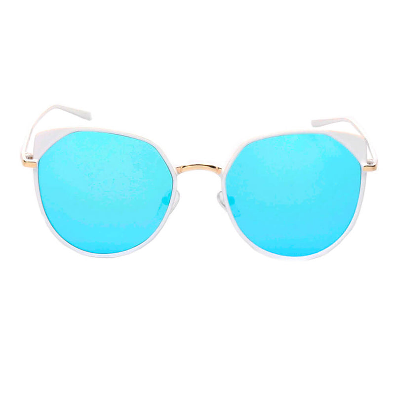 HERSHEY | Women's Flat Lens Metal Frame Cat Eye Sunglasses-1