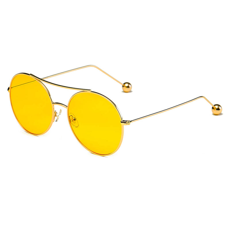 EUREKA | Unisex Round Tinted Lens Aviator Clear Glasses Balled Sunglasses-10