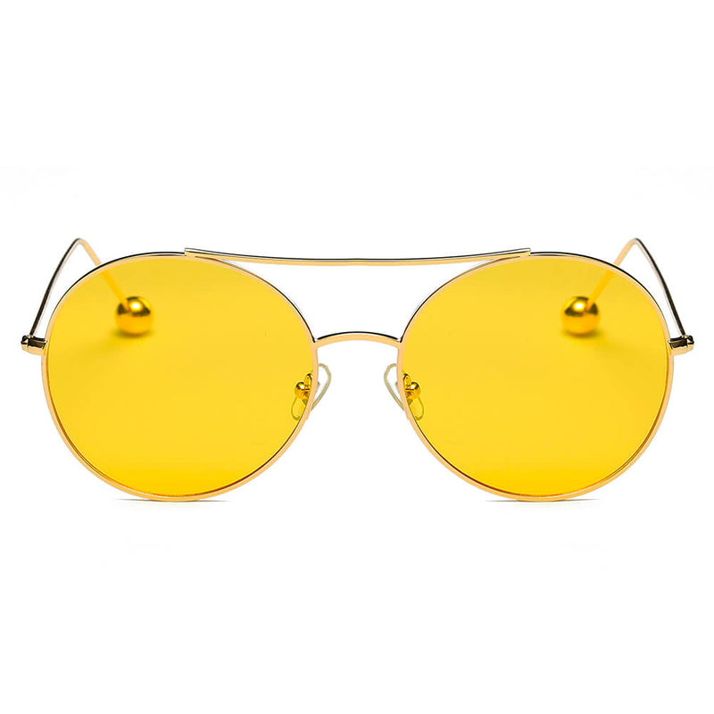 EUREKA | Unisex Round Tinted Lens Aviator Clear Glasses Balled Sunglasses-11