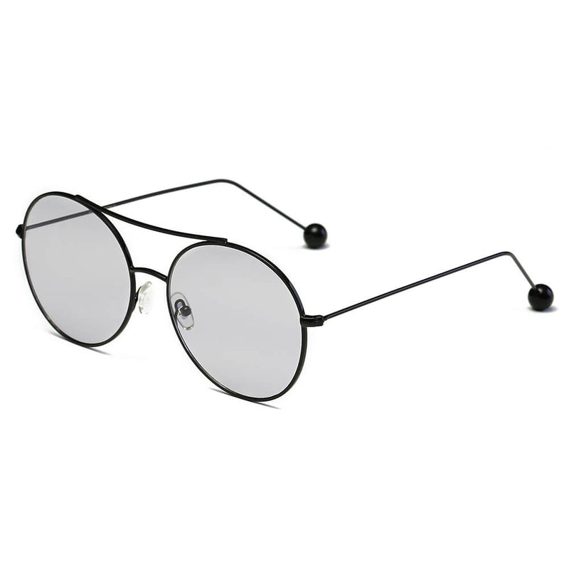 EUREKA | Unisex Round Tinted Lens Aviator Clear Glasses Balled Sunglasses-14