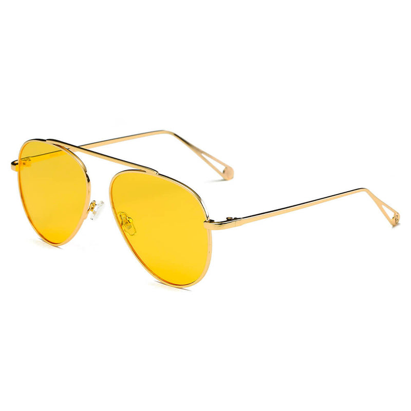 HIDALGO | Metal Oversize Tinted Lens Aviator Sunglasses-0