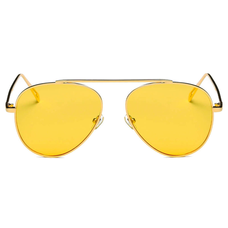 HIDALGO | Metal Oversize Tinted Lens Aviator Sunglasses-1