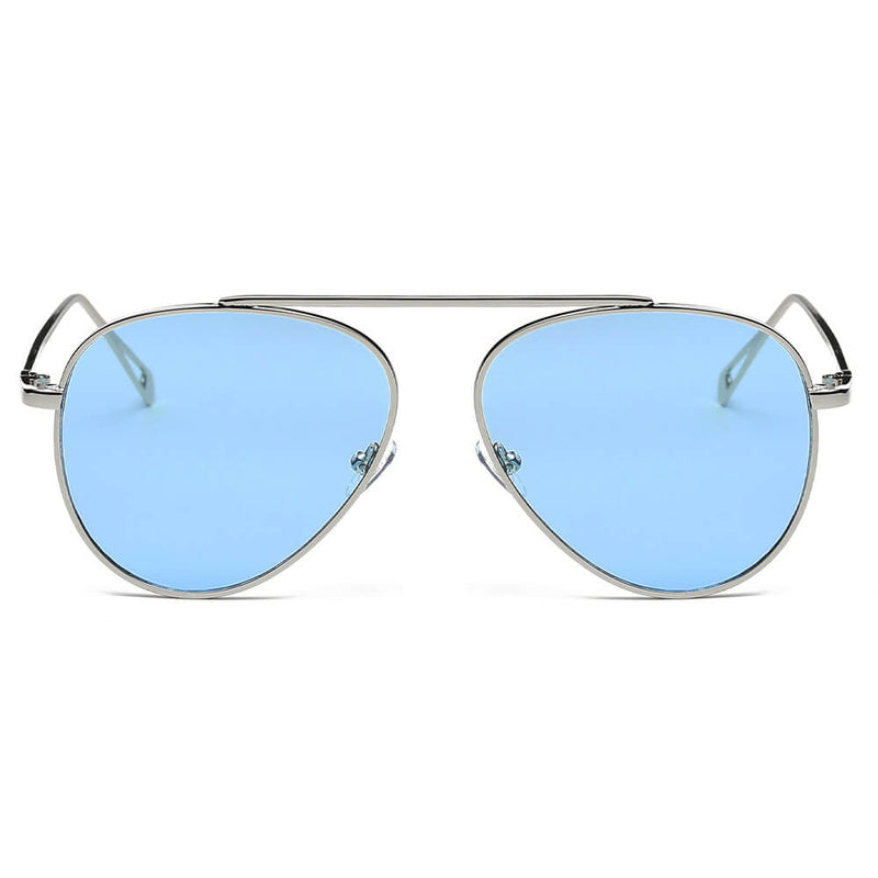 HIDALGO | Metal Oversize Tinted Lens Aviator Sunglasses-11
