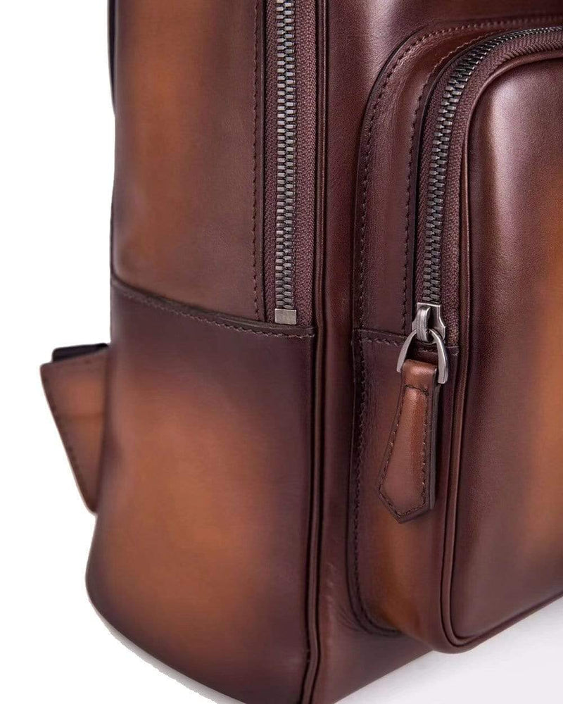 Large  Vintage Leather Backpack-4