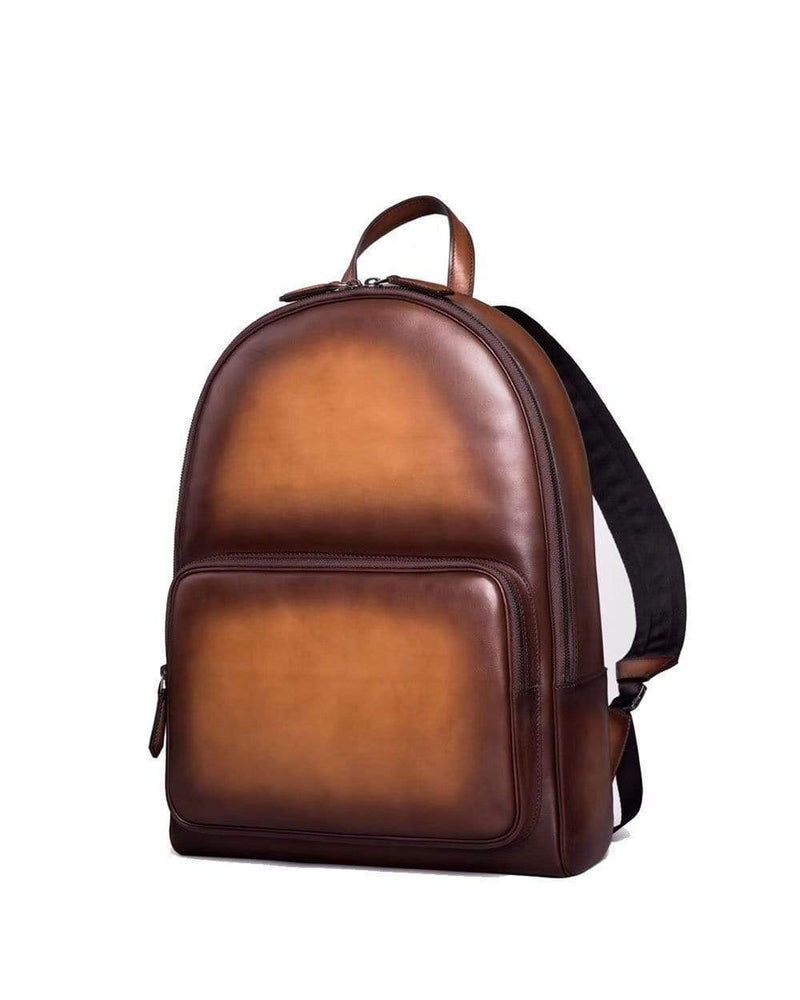 Large  Vintage Leather Backpack-8