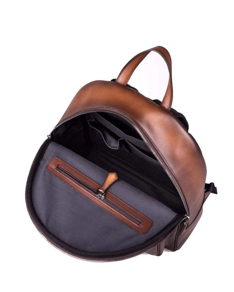 Large  Vintage Leather Backpack-7