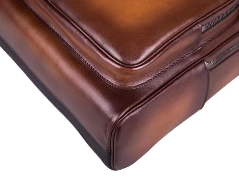Large  Vintage Leather Backpack-6