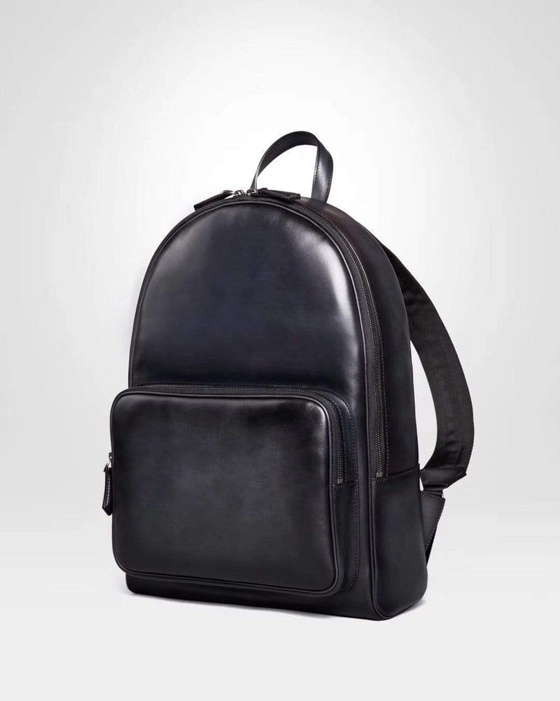 Large Vintage Smooth  Cowhide Leather Backpack-16