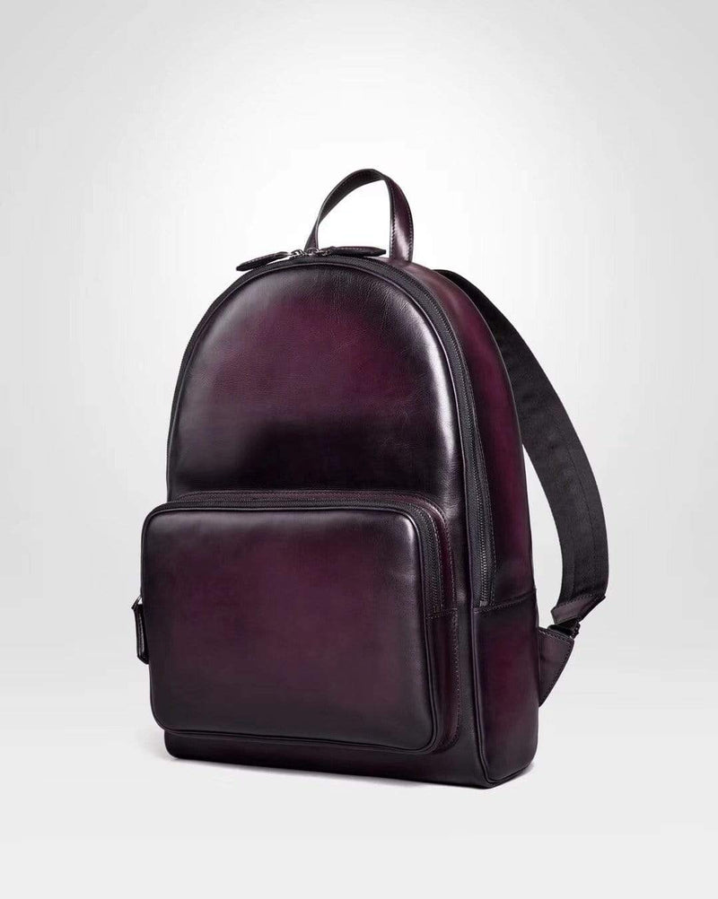 Large Vintage Smooth  Cowhide Leather Backpack-13