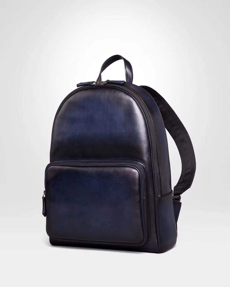 Large Vintage Smooth  Cowhide Leather Backpack-3