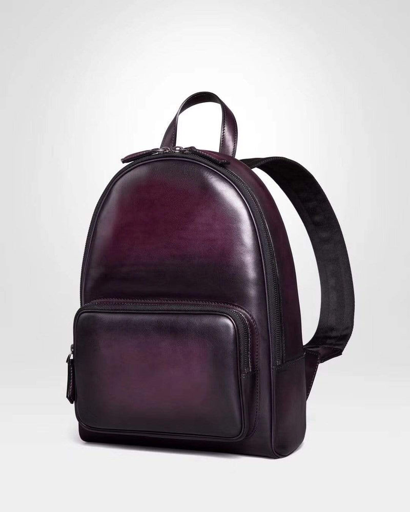 Large Vintage Smooth  Cowhide Leather Backpack-6