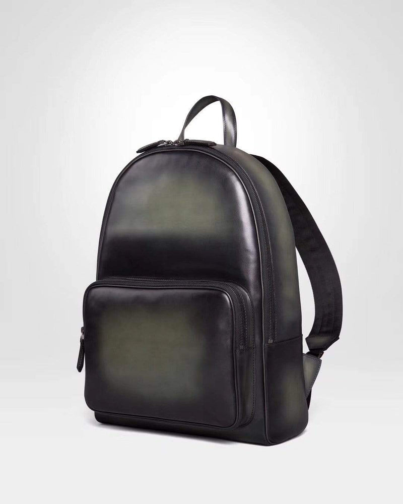 Large Vintage Smooth  Cowhide Leather Backpack-2