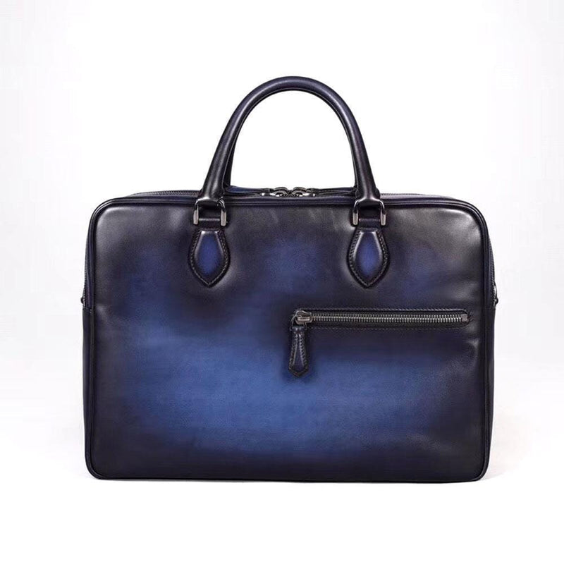 Large Vintage Smooth Cowhide Leather  Briefcases, Business Bags  And Laptop Computer Handbags-3